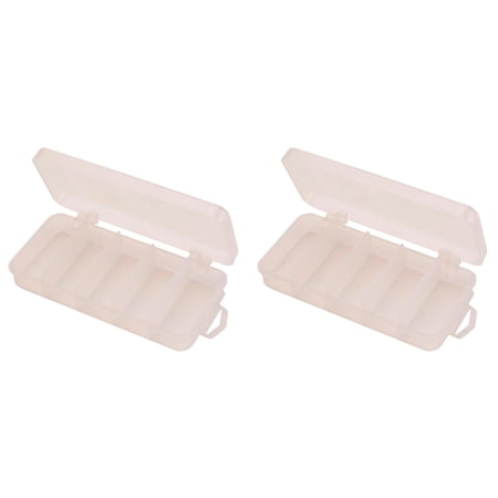 Fishing Tackle Box Organizer Small Storage Box Plastic Storage Organizer Box 5.71×2.95×0.98 white 2PCS