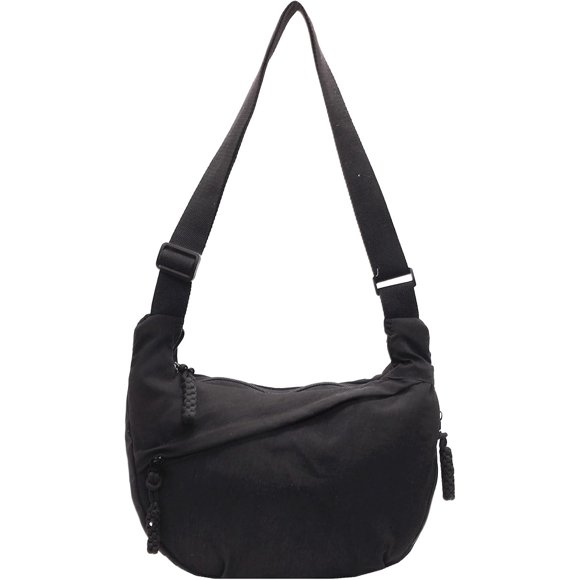 shiyou-Crescent Bag for Women Men Nylon Crossbody Bags Multi-Pocket Sling Bag Roomy Hobo Bags Moon Bag Slouchy Dumpling Bag