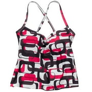 Women's Plus Print O-Ring Tankini Top