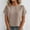 Khaki, variant on WXLWZYWL Sweaters for Women Short Sleeve Knit Tops Casual V Neck Ribbed T Shirts Loose Fitted Knitwear