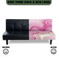 thumbnail image 5 of SCRAWLGOD Marble Print Armless Sofa Cover Dust Proof Decorative Couch Cover Washable Anti Slip Sofa Slipcover with Elastic Bottom, 5 of 9