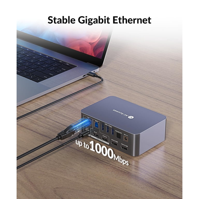 v AV Access Docking Station KVM Switch Dual Monitor for Laptop