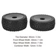 thumbnail image 2 of 4pcs RC Front Rear Tires and Wheels with 12mm Hex, PreGlued/Mounted RC Tires and Wheels Rim Set, for 1/10 RC Off Road Car Upgrade Parts, Hex RC Wheels, RC Tires[balck], 2 of 9