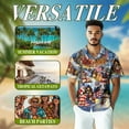 thumbnail image 3 of Netecom Patriotic Santa Claus Christmas Hawaiian Shirt for Men, USA Flag Holiday Print Button Down Summer Beach Shirt, S-5XL, 3 of 6