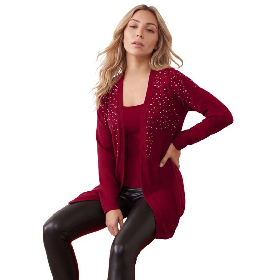 Roaman's Women's Plus Size Embellished Cardigan