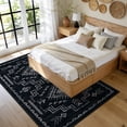 thumbnail image 2 of Lahome Moroccan Washable 5'x7' Area Rug, Black Rugs for Living Room, Soft Non-Slip Stain Resistant Aztec Tribal Carpet for Bedroom Dining Room Office, Neutral Large Area Rugs, Black, 2 of 8