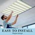 thumbnail image 5 of 3 Pack Sage Green White Striped Fluorescent Light Covers for Ceiling Lights Gradient Geometric Magnetic Ceiling Light Covers Overhead Light Filters for Office Classroom Home, 5 of 9