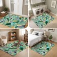 thumbnail image 5 of Area Rugs 4'x6'. Abstract Leaves Carpet Runner Indoor Outdoor Rugs Home Decor Aesthetic, Green Leaf Luxury Foliage Marble Texture Non Slip Mats Washable Accent Rug for Living Room Bedroom, 5 of 8