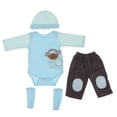 thumbnail image 2 of Conjuntos de ropa de muñeca de dibujos animados para bebés Reborn de 22-23 pulgadas, sombrero de muñeca, mameluco, pantalones, conjunto de calcetines Yotijar Traje de muñecas renacidas, 2 of 10
