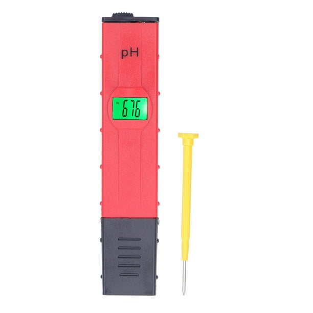Probador de pH retroiluminado Medidor de pH digital portátil ATC Probador de acidez de alta precisión Bolígrafo de prueba de pH para agua Suelo Rojo