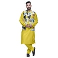 thumbnail image 1 of Atasi Solid Kurta Churidar With Printed Jecket Set For Mens Summer Party Wear, 1 of 1