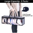 thumbnail image 2 of Organizador de sombreros para gorras de béisbol, estante grande para almacenamiento de sombreros con asas dobles y cierre de cremallera, gris, 2 of 5