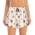 thumbnail image 2 of Picia Cute Squirrel Pattern Women's 2 in 1 Athletic Running Shorts High Waisted Workout Casual Gym Sweat Shorts with Comfy Liner Zipper Pockets-, 2 of 9