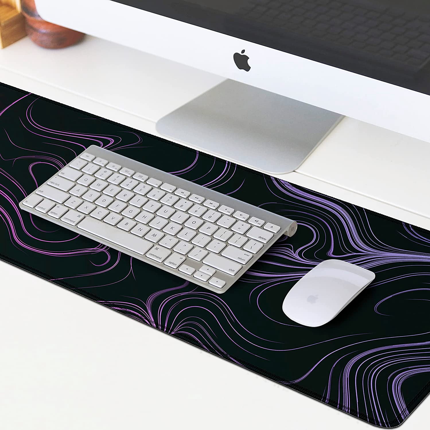 XXL Mouse Pad Extended Gaming Mousepad Large 31.06" x 11.8" Desk Pad Keyboard Mat with Non-Slip Base Stitched Edge for Home Office Gaming Work