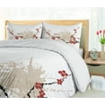 thumbnail image 5 of Ambesonne Grunge Duvet Cover Sets, Japan Sakura Flowers, 2-Queen, Beige White Red, 5 of 6
