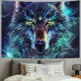 thumbnail image 2 of Shiartex  Animal Tapestry Wolf Art Galaxy Stars Wall Hanging Aesthetic Decoration For Bedroom Living Room Wall Art Tapestries 50x40inch, 2 of 6