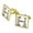 Gold, variant on Letter H Floral Monogram Initial Square Cufflink Set - Silver or Gold
