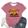 thumbnail image 4 of Trendfront Womens Amarillo T Shirt Western Horse Rider Sunset Print Short Sleeve Crew Neck Country Graphic Tees, 4 of 4