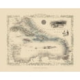 thumbnail image 2 of Tallis 24x20 Gold Ornate Wood Framed with Double Matting Museum Art Print Titled - Caribbean Islands West Indies - Tallis 1851, 2 of 4