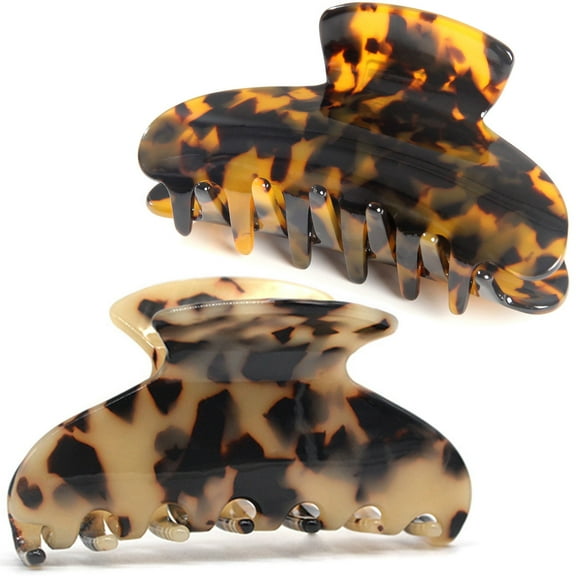 Big Hair Claw Clips Tortoise Shell Nonslip Large Claw Clip for Women,3.8 Inch Strong Hold Hair Jaw Clips Clamp for Thin Thick Hair, 2 Pack