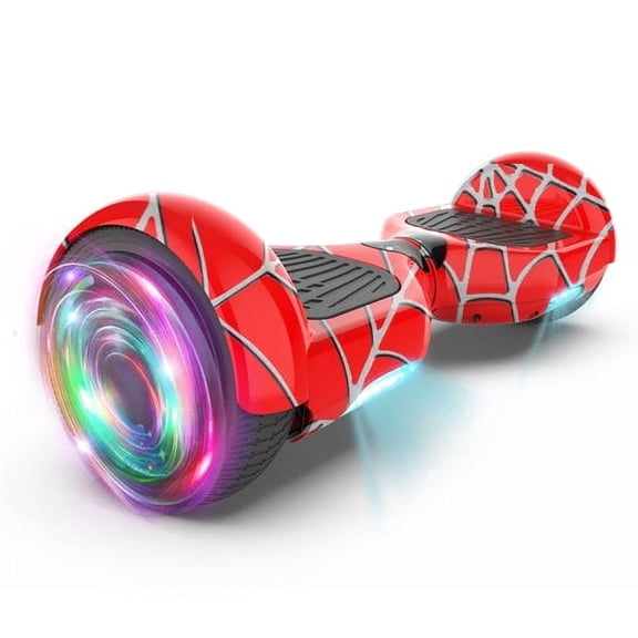 Bluetooth Hoverboard for Kids, Spider Color and Chrome Color Self Balancing Scooter Built-in Wireless Speaker and Flashing Wheels