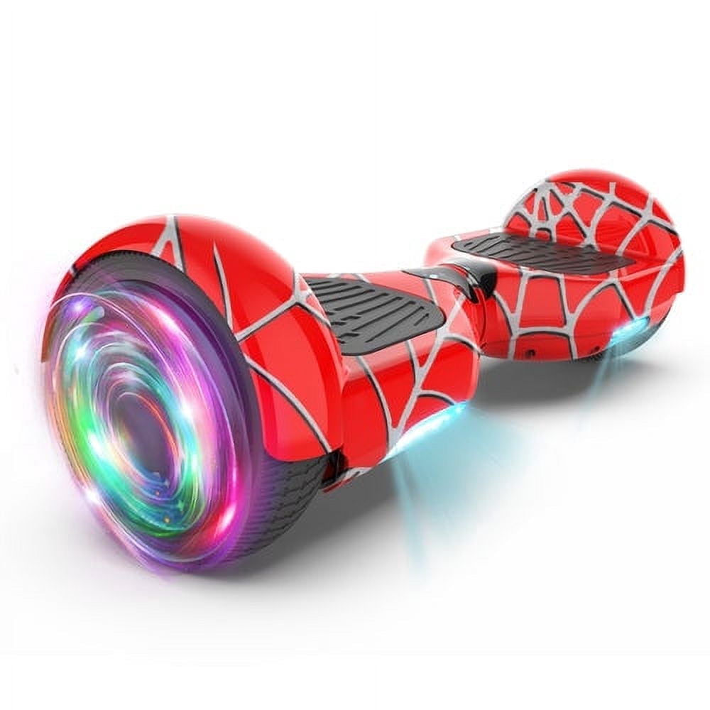 Bluetooth Hoverboard for Kids, Spider Color and Chrome Color Self Balancing Scooter Built-in Wireless Speaker and Flashing Wheels