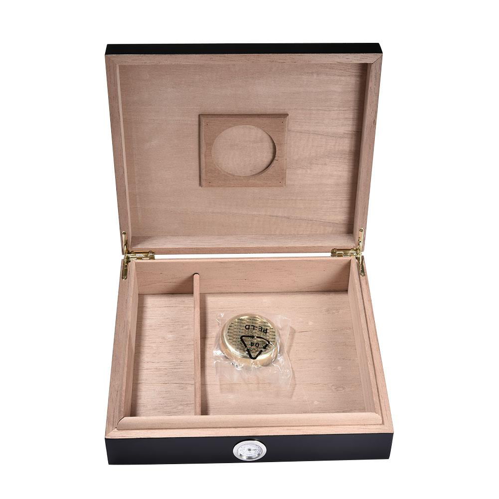 Spanish Cedar Wood Cigar Humidor Box with Digital Hygrometer and Humidifiers #0092-1