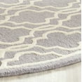 thumbnail image 4 of SAFAVIEH Cambridge Kyle Geometric Wool Area Rug, Silver/Ivory, 6' x 6' Round, 4 of 8