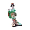 thumbnail image 1 of Estatua tradicional de 12 pulgadas, muñeca geisha japonesa con kimono, estatuilla coleccionable asiática Verde, 1 of 9