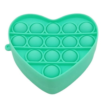 

Heart Pencil Case Silicone Push Bubble Decompression Crafts (Light Green)