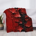 thumbnail image 3 of Yiaed Abstract Red Textured Canvas Print Blanket Throw Blanket Soft Cozy Flannel Blanket for Home Bed Sofa Couch Chair-60"x50", 3 of 6