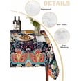 thumbnail image 2 of Vintage Flowers Table Cloth, Ethnic Boho Floral Botanical Black Waterproof Tablecloth for Rectangle Tables, Reusable Washable Fabric Table Cover for Restaurant Kitchen Dining Tables 60"x120", 2 of 6