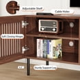 thumbnail image 4 of Hommpa TV Stand for 55/65/70 inch TV with 2 Slatted Doors and Drawer, Mid Century Modern TV Console for Living Room Bedroom, Storage Cabinets Entertainment Center for Gaming Media Console,Walnut, 4 of 10
