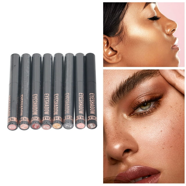 Metallic Eyeshadow Stick, 0.07 Oz Waterproof Smudge Proof Eyeshadow Stick Set Long Lasting For Makeup