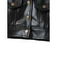 thumbnail image 5 of Sunisery Toddler Girls Motorcycle Jackets PU Faux Leather Coat Turn-Down Collar Long Sleeve Crop Tops Outerwear Coats, 5 of 6