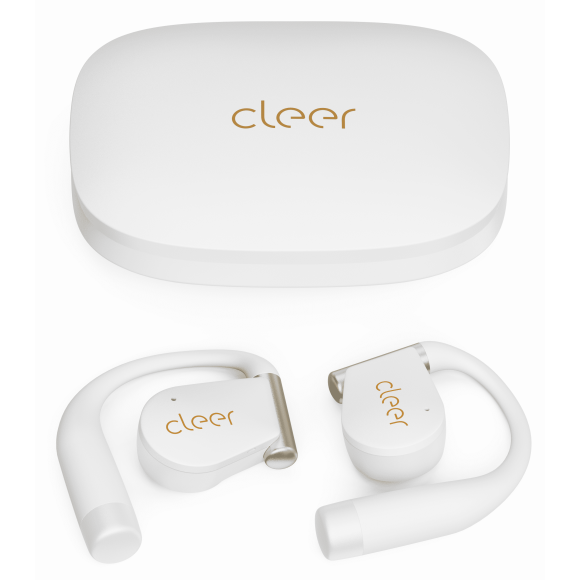 Cleer ARC 4 Open-Ear Sport Headphones with Dolby Audio & THX Certified Sound, IPX7 Waterproof Workouts & Running Sport Earbuds, 32H Playtime – White