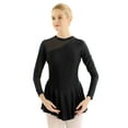 thumbnail image 5 of Zaldita Women's Lyrical Gymnastic Skate Dress Mesh Patchwork Hollow Out Leotard Dresses Black X-Large, 5 of 7