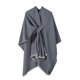 thumbnail image 1 of Chal de mujer de punto liso con abertura en la barra, ideal para combinar con un chal de invierno de poliéster., 1 of 2