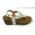 thumbnail image 2 of Victoria K Women's Daisy Flowers With Rhinestones Cork Wedge Sandals, 2 of 5