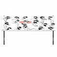 thumbnail image 3 of Fashion Headboard, Famous Girl Model Posing with Full Body Features Heart Tattoo on Thigh Make, Upholstered Decorative Metal Bed Headboard with Memory Foam, King Size, White and Black, by Ambesonne, 3 of 4