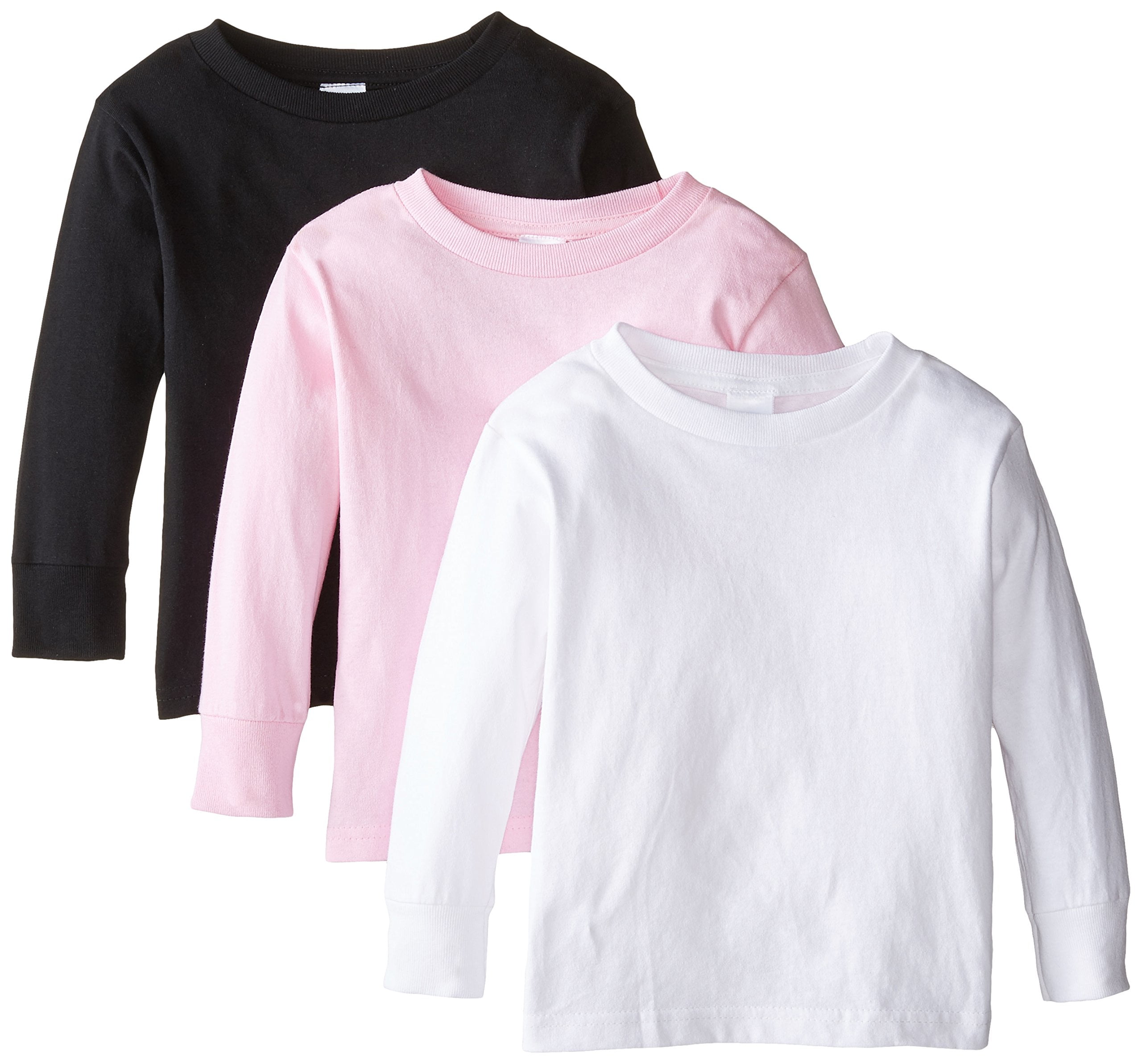 Clementine Unisex Everyday Long Sleeve Toddler T-Shirts Crew 2-Pack