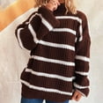 thumbnail image 4 of Yangnuo Womens Sweaters Fall Sweaters for Womens Women's Long-sleeved Turtleneck Sweater With Striped Print, 4 of 4