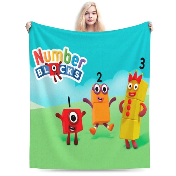 Numberblocks Throw Blanket Soft Lightweight Cozy Plush Flannel Bed Blanket Fuzzy Fluffy Fleece Blankets for Bedroom Living Room Couch Office 40"X30"