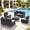Dark Gray Rattan,Navy Blue Cushion, variant on 7 Piece Rattan Sectional Sofa Set, Outdoor Conversation Set, All-Weather Wicker Sectional Seating Group with Cushions & Coffee Table, Modern Furniture Couch Set for Patio Deck Garden Pool