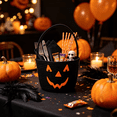 thumbnail image 5 of Halloween Basket Ghost Face Storage Basket with Spider and Bat Prints, Durable Polyester Candy Tote, Ideal for Holiday Decor and Everyday Use by OVFUIZ, 5 of 6