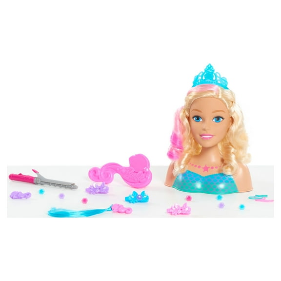 Barbie Dreamtopia Mermaid Styling Head, 22 pieces,  Kids Toys for Ages 3 Up, Gifts and Presents