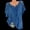 Blue, variant on QHWAUAKFBN T Shirts For Women Loose Fit Lace Hollow Lace V-Neck Embroidered Short-Sleeved Ba Tshirts Top