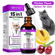 Oimmal 15 in 1 Multivitamin for Cats | Natural Glucosamine, Liquid Multivitamin Blend for Cat Joint, Gut & Immune Health - 2 fl oz