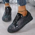 thumbnail image 2 of Shoes for Women Carnival Sparkly Lace Up Platform Sneakers Low Top Fashion Casual Walking Footwear Shoes, 2 of 9