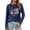 Navy, variant on Womens 4th of July T Shirts Long Sleeve Crewneck Vintage USA Flag Independence Day Celebration Festive Tee Top